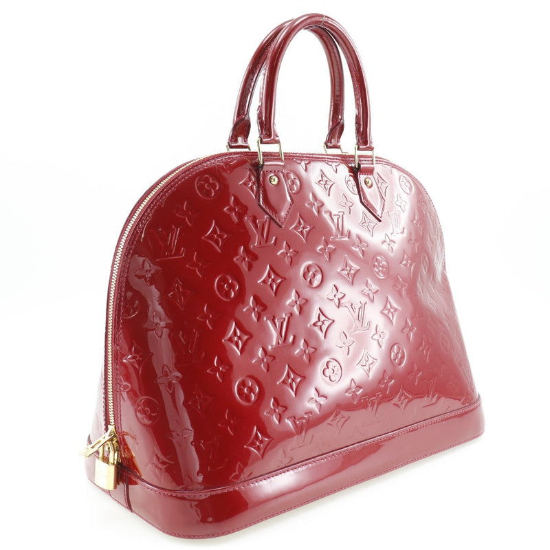 [Louis Vuitton]LOUIS VUITTON
 Alma GM handbag 
 M93596 MonogramVernis Pom Damur Red SN2133 Engraved handbill A4 doubleFastener ALMA GM Ladies