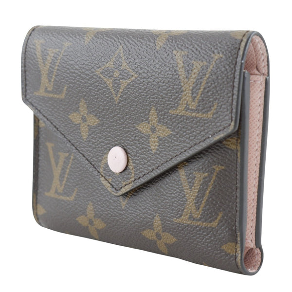 【LOUIS VUITTON】ルイ・ヴィトン
 ポルトフォイユ・ヴィクトリーヌ 二つ折り財布
 M62360 モノグラムキャンバス ローズバレリーヌ 茶/ピンク スナップボタン Portefeiulle Victorine レディースAランク