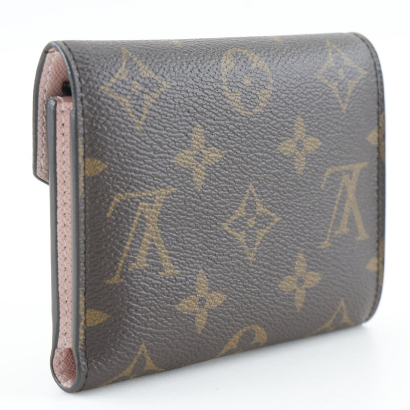 【LOUIS VUITTON】ルイ・ヴィトン
 ポルトフォイユ・ヴィクトリーヌ 二つ折り財布
 M62360 モノグラムキャンバス ローズバレリーヌ 茶/ピンク スナップボタン Portefeiulle Victorine レディースAランク