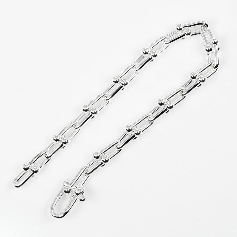 【TIFFANY&Co.】ティファニー
 ハードウェア スモールリンク ブレスレット
 腕周り15cm シルバー925 約16.5g hardware small link レディースAランク