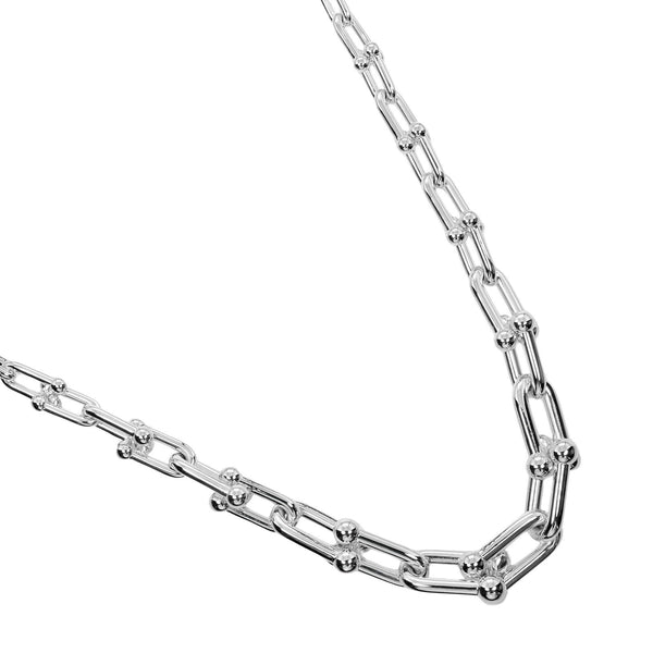 [Tiffany & Co.]TIFFANY&Co. 하드웨어 Graju Aweed Link Necklace Silver 925 약 106.7g 하드웨어 졸업 링크 숙녀 A 등급