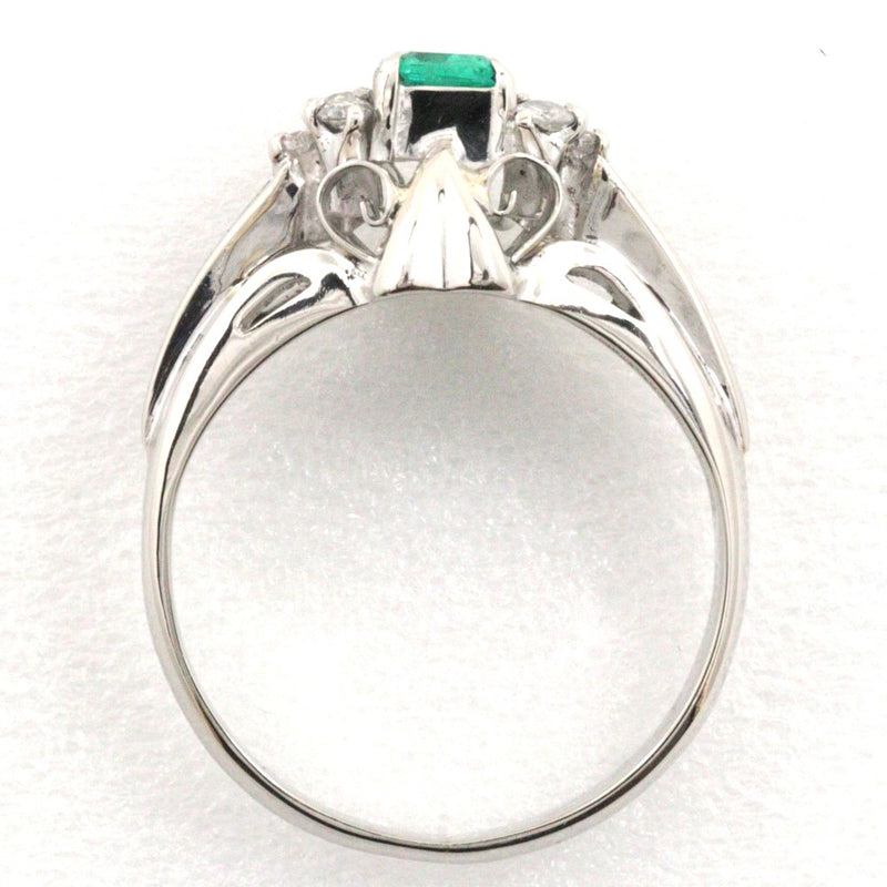 10号 リング・指輪
 Pt900プラチナ×エメラルド×ダイヤモンド 約4.5g レディースAランク