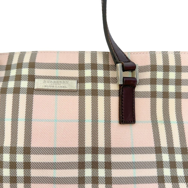 [Burberry] Burberry 
 Novacheck handbag 
 Nylon canvas x leather beige fastener nova check Ladies A-Rank