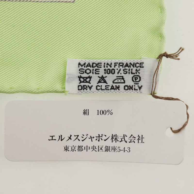 [HERMES] Hermes 
 Carre 45 scarf 
 CONFIDENTS DES COEURS Mind Friend Silk Green CARRE45 Ladies A+Rank