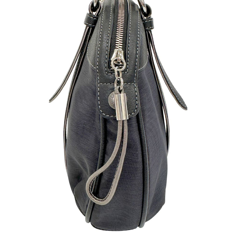 [LOEWE] Loewe 
 Anagram handbag 
 Nylon canvas x leather black handbag A5 zipper anagram ladies A rank