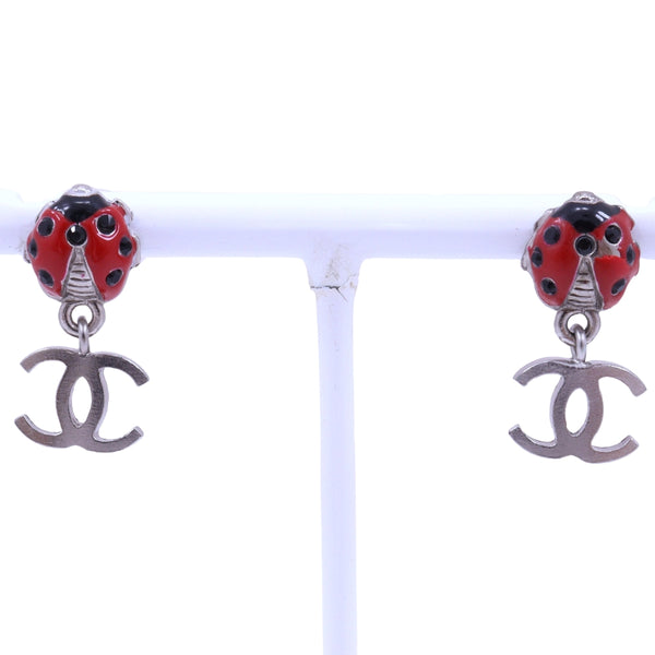 [Chanel] Chanel 
 Pendientes de cocomar 
 Tentu Insect Metal 04 P grabado alrededor de 3.8 g Coco Mark Ladies