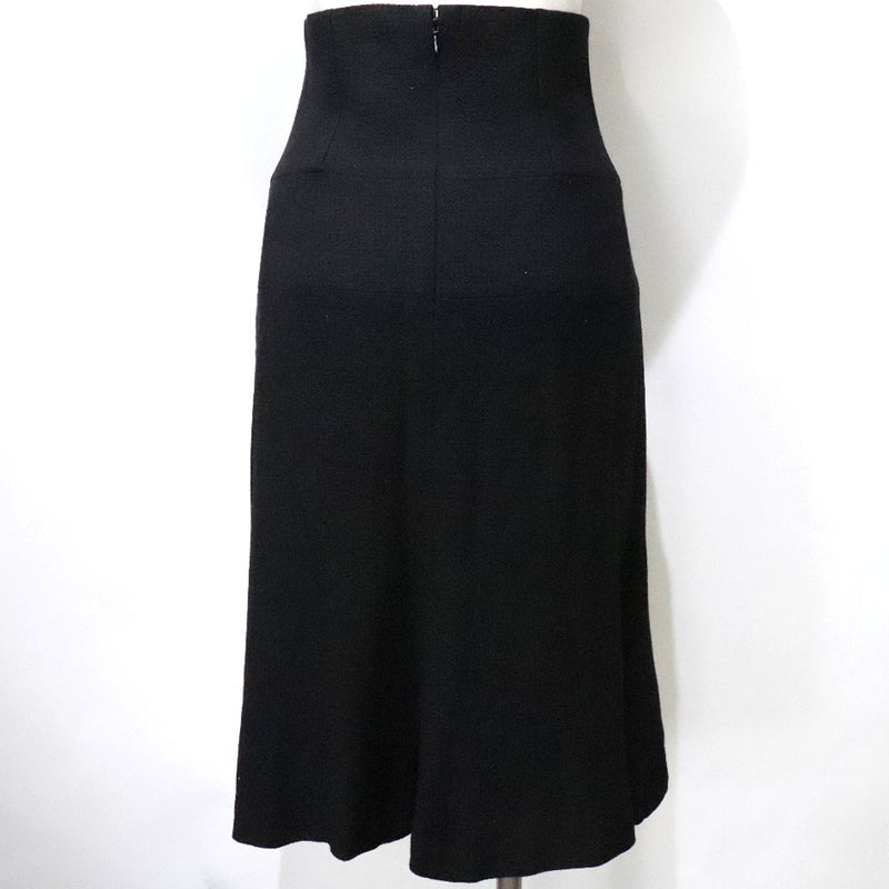 [香奈儿]香奈儿 
 耀斑裙裙 
 高腰可可标记P21059V12301羊毛x丝绸黑色耀斑裙子女士
