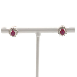 Piercing PT900 Platinum x Ruby x Diamond Rose color 0.38 engraved about 2.6g Ladies A+Rank