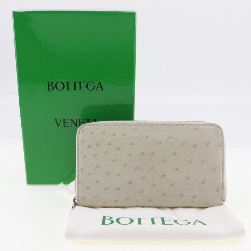 [Bottegaveneta] Bottega Veneta 
 圆形拉链长钱包 
 鸵鸟拉链围绕男女通用A级