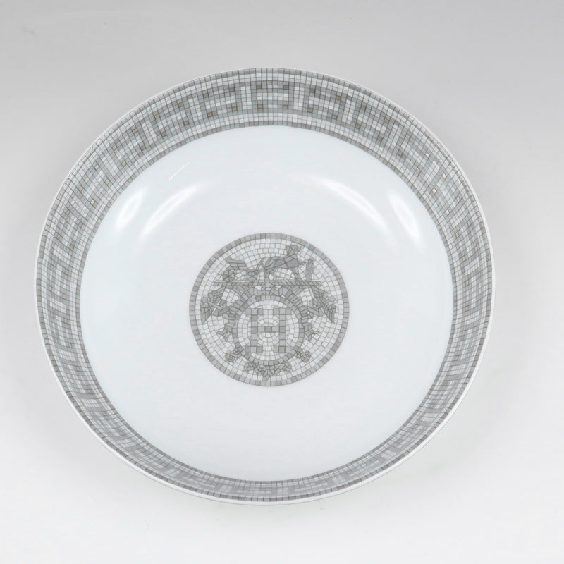 [HERMES] Hermes 
 Mosaic Van Cattle Platinum Tableware 
 17cm Serial Bowl 2 035014P MOSAIC VANQUATRE PLATINUM_S Rank