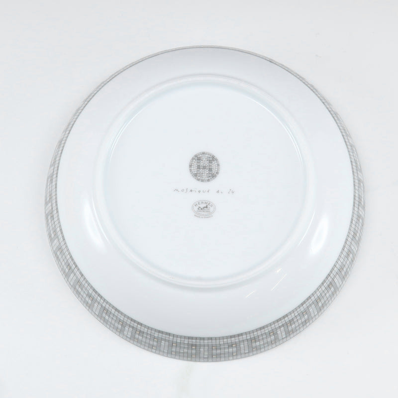 【HERMES】エルメス
 モザイク ヴァンキャトル プラチナ 食器
 17cm シリアルボウル 2個 035014P Mosaic Vanquatre Platinum _Sランク