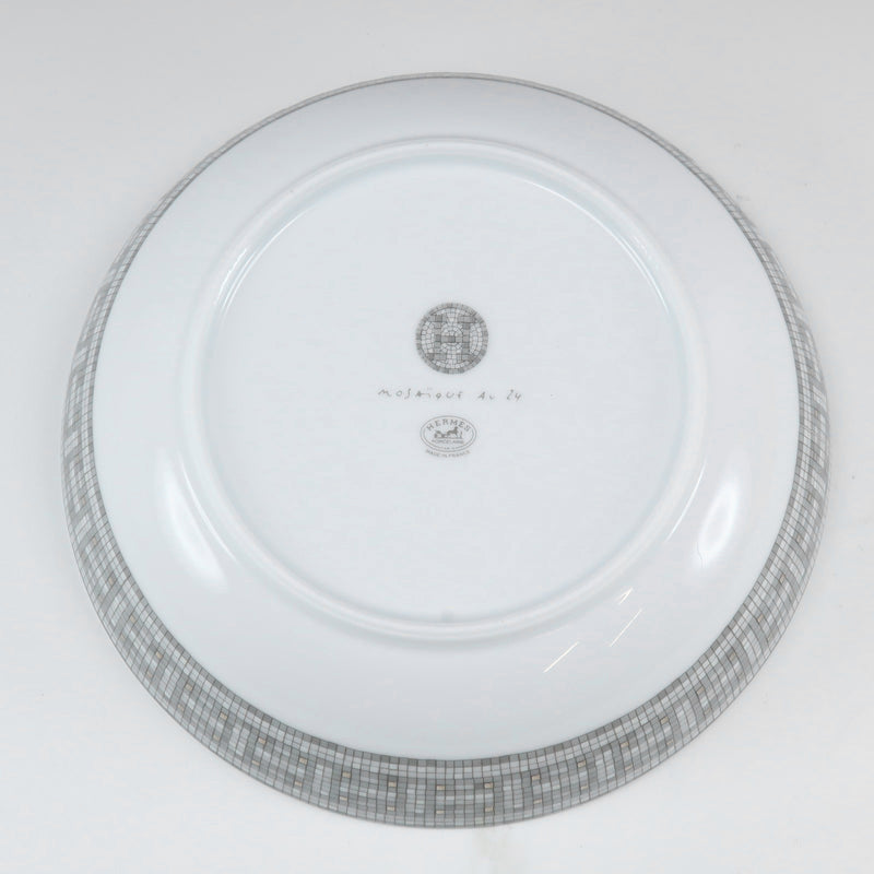 【HERMES】エルメス
 モザイク ヴァンキャトル プラチナ 食器
 17cm シリアルボウル 1個 Mosaic Vanquatre Platinum _Sランク