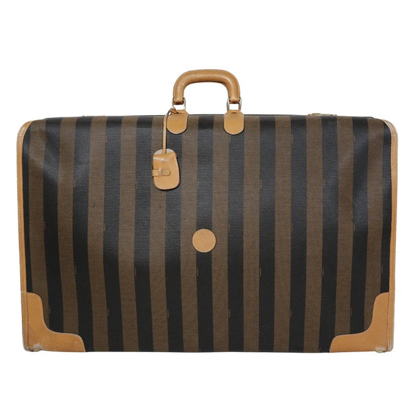 [FENDI] Fendi 
 Carry Bag 
 PVC × Leather Handbag A4 Pachin Lock Unisex B-Rank