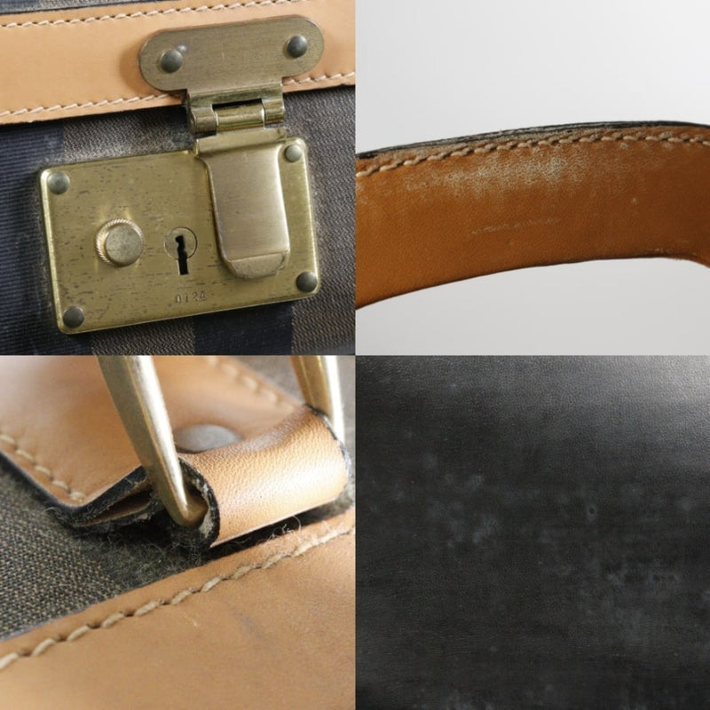 [FENDI] Fendi 
 Carry Bag 
 PVC × Leather Handbag A4 Pachin Lock Unisex B-Rank