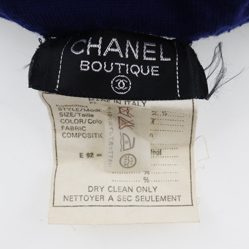 [Chanel] Chanel 
 Vestido de vestido de punto 
 Turtle Neck Coco Mark Button Lana de color azul Destino Damas A un rango