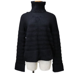 [CHANEL] Chanel 
 Cocomark sweater 
 Turtle neck P19709W03039 Wool x Angola Black COCO Mark Ladies