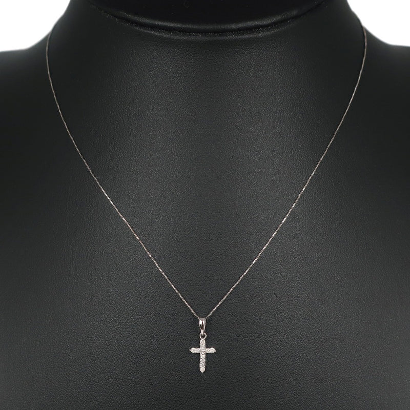 Collar con una cruz 
 K18 Gold White X Diamond Cross aproximadamente 1.1 g Cross Ladies A-Rank