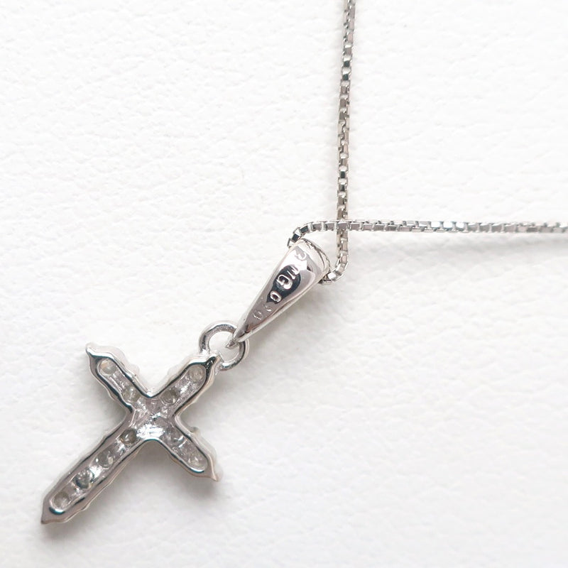 Collar con una cruz 
 K18 Gold White X Diamond Cross aproximadamente 1.1 g Cross Ladies A-Rank