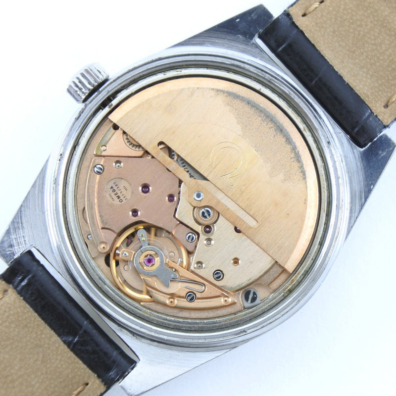 【OMEGA】オメガ
 ジュネーブ 腕時計
 cal.1022 166.0120 ステンレススチール×型押しレザー 自動巻き シルバー文字盤 Geneva メンズ