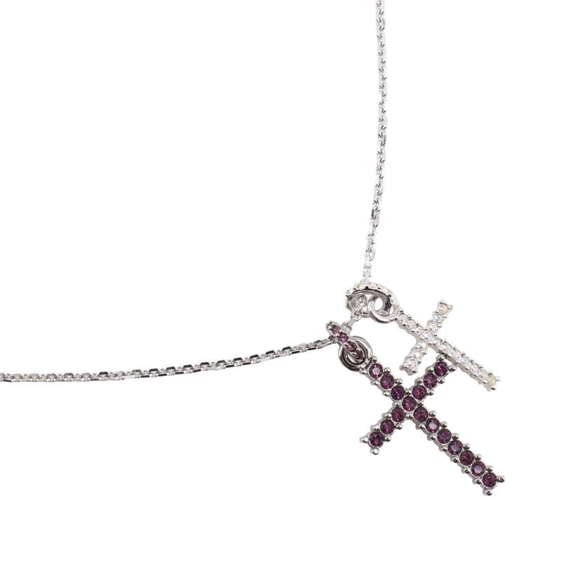 【SWAROVSKI】スワロフスキー ダブルクロス ネックレス