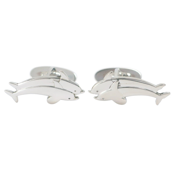 [Georg Jensen] Georgen Gensen Dolphin Cuffs Silver 925 Dolphin Men A-Rank