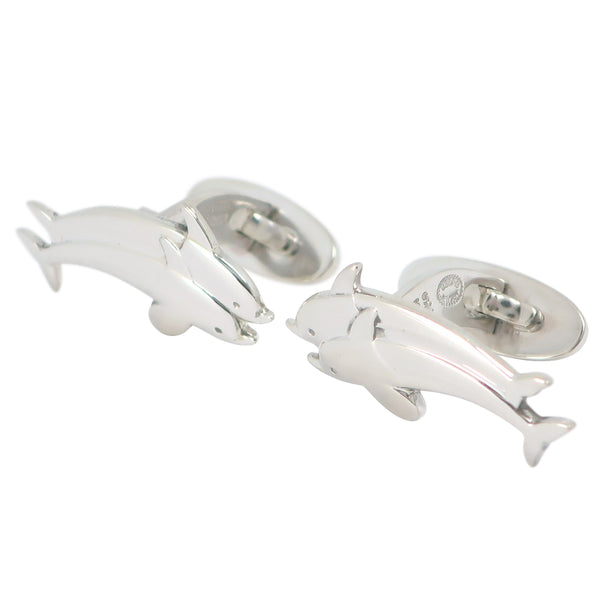 [Georg Jensen] Georgen Gensen Dolphin Cuffs Silver 925 Dolphin Men A-Rank