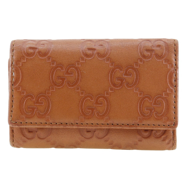 [GUCCI] Gucci 
 GG Sima Key Case 
 138093 Leather Snap button GG SHIMA Unisex A-Rank