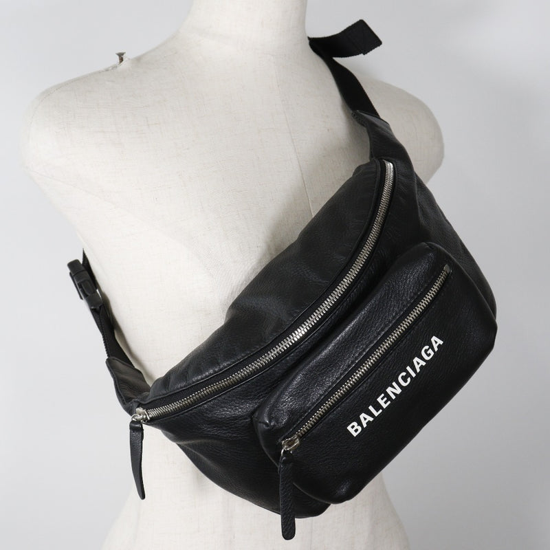 [BALENCIAGA] Balenciaga 
 Everyday waist bag 
 529765 DLQ4N 1000 Leather diagonal shoulder fastener Everyday Unisex A Rank