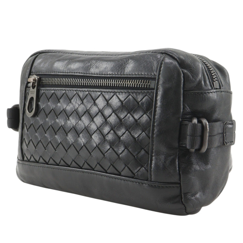 ✨美品✨ボッテガベネタ イントレチャート ウエストバッグ レザー ブラック BOTTEGA VENETA（ボッテガ・ヴェネタ） バッグ メンズ ボディバッグ