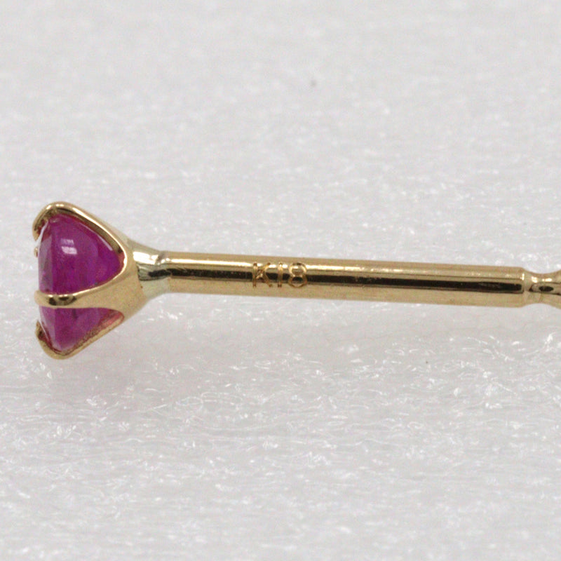 Piercing 18KYellow Gold x Ruby Rose Color Approximately 0.4G Ladies A Rank