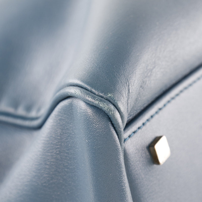 [BALLY] Barry 
 Business bag 
 Leather blue pachinko lock men's
