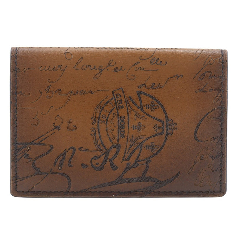 [Berluti] Berluti Imbuia Scritto Leather Card Case