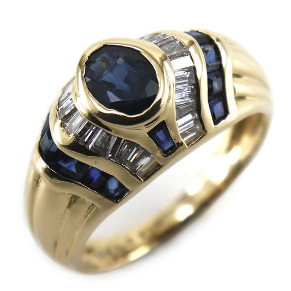 No. 13.5 Ring / Ring 
 K18 Yellow Gold x Sapphire x Diamond about 6.61G Ladies A-Rank