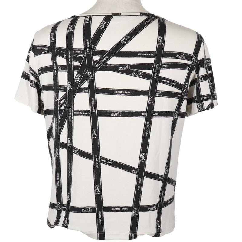 エルメス　半袖カットソーボルデュク柄リボンTシャツHERMES HERMES】エルメス ボルデュック リボン 半袖Tシャツ – NISHIKINO