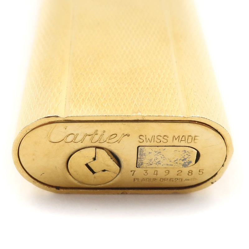 [Cartier] Cartier 
 Escritor de escritor de gasolina 
 Tipo ovalado Gas de oro encendedor _