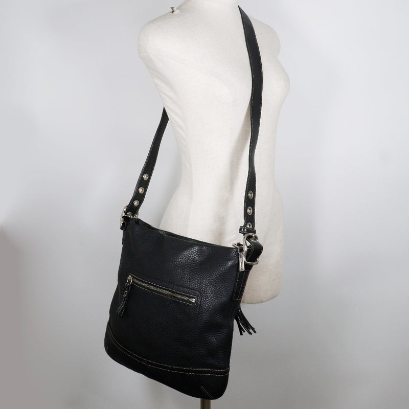 [Coach] Coach 
 Shoulder bag 
 1428 Leather Black Diagonal Shoulder 2WAY A5 Fastener Ladies A Rank