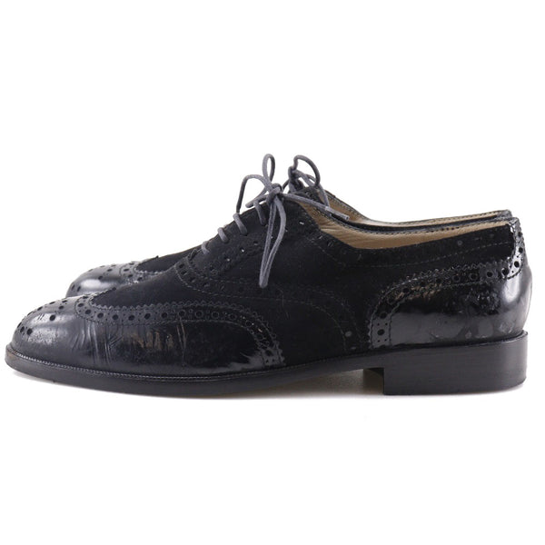 [CHANEL] Chanel 
 Wing chip loafer 
 Coco Mark A05952.15 Swedes x Enamel Black Wing Tip Ladies