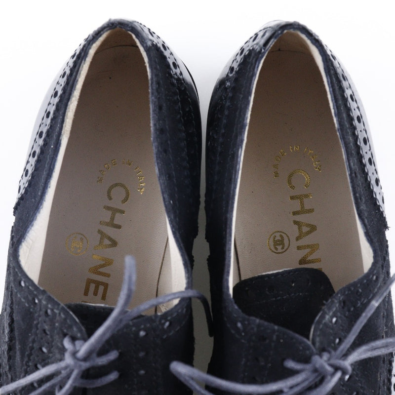 [香奈儿]香奈儿 
 机翼芯片底鞋 
 可可MARK A05952.15瑞典X搪瓷黑色机翼尖端女士