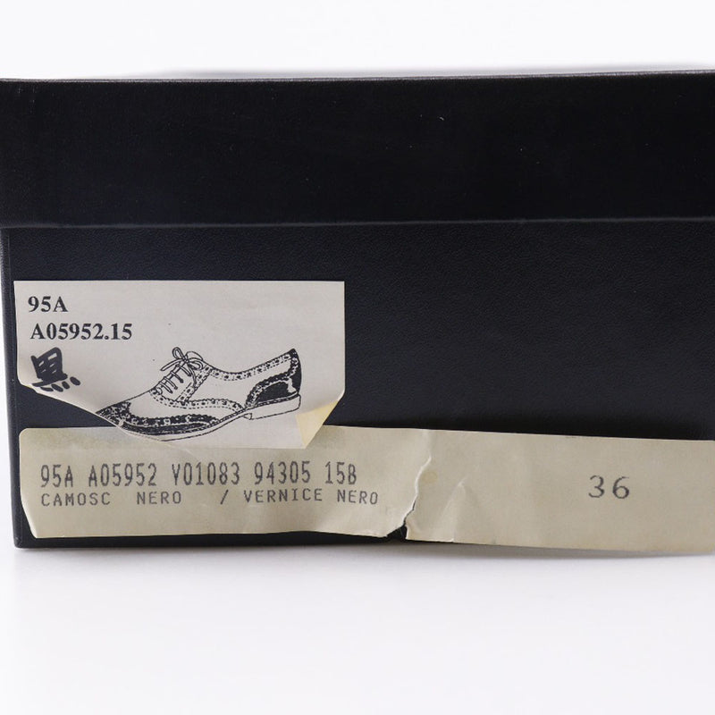[香奈儿]香奈儿 
 机翼芯片底鞋 
 可可MARK A05952.15瑞典X搪瓷黑色机翼尖端女士