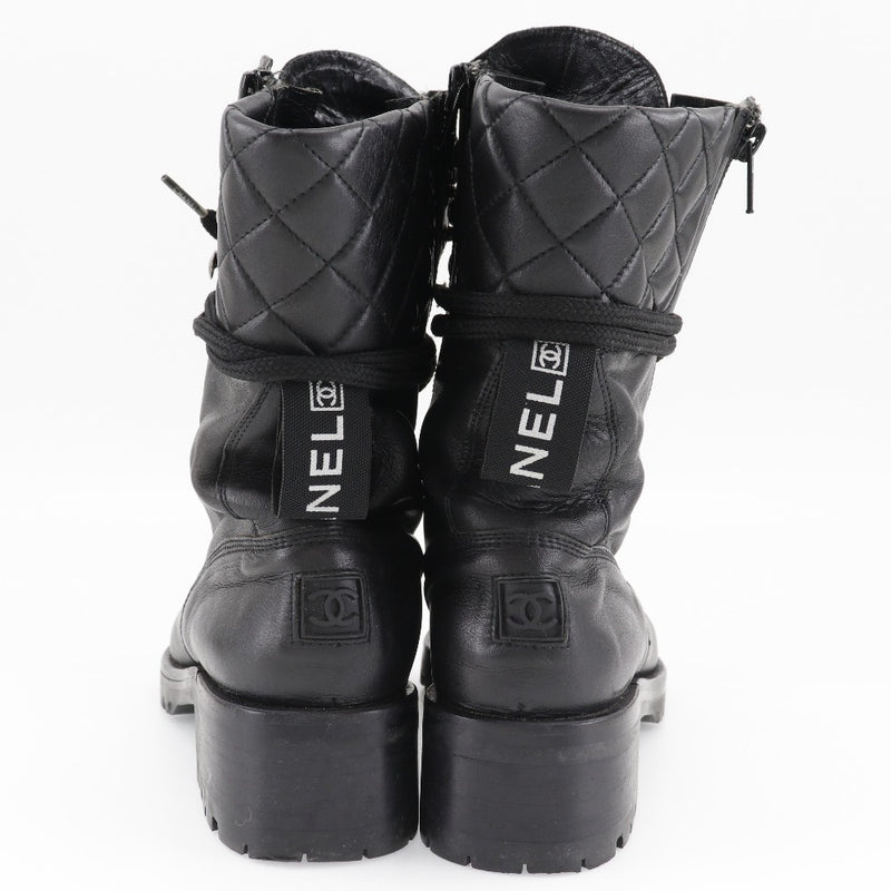 [Chanel] Chanel 
 Bottes 
 Ligne de sport en cuir noirs dames