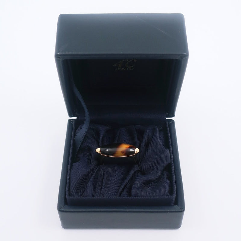 [4 ° C] Yon Sea Tiger Me Stone 11.5 Ring 18KYellow Gold x Tigers Eye Approximately 7.6g Tiger Eye Stone Ladies A-Rank