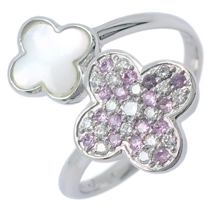 Alicia 13 anillo / anillo 
 Clover PT900 Platinum x Diamond x Pearl 0.19/0.19 Clover grabado aproximadamente 5.5 g Alicia Ladies A Rank