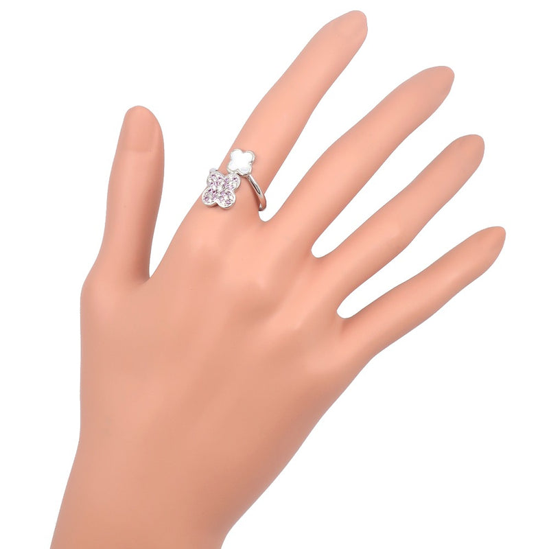 Alicia 13 anillo / anillo 
 Clover PT900 Platinum x Diamond x Pearl 0.19/0.19 Clover grabado aproximadamente 5.5 g Alicia Ladies A Rank