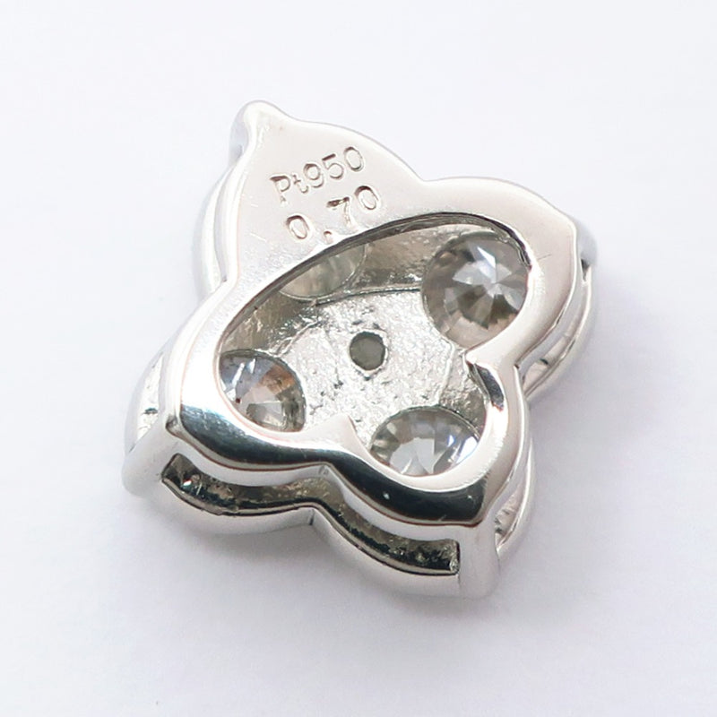 flower PendantTop PT950 Platinum x Diamond 0.70 engraved flower approx. 1.4g flour Ladies SA Rank