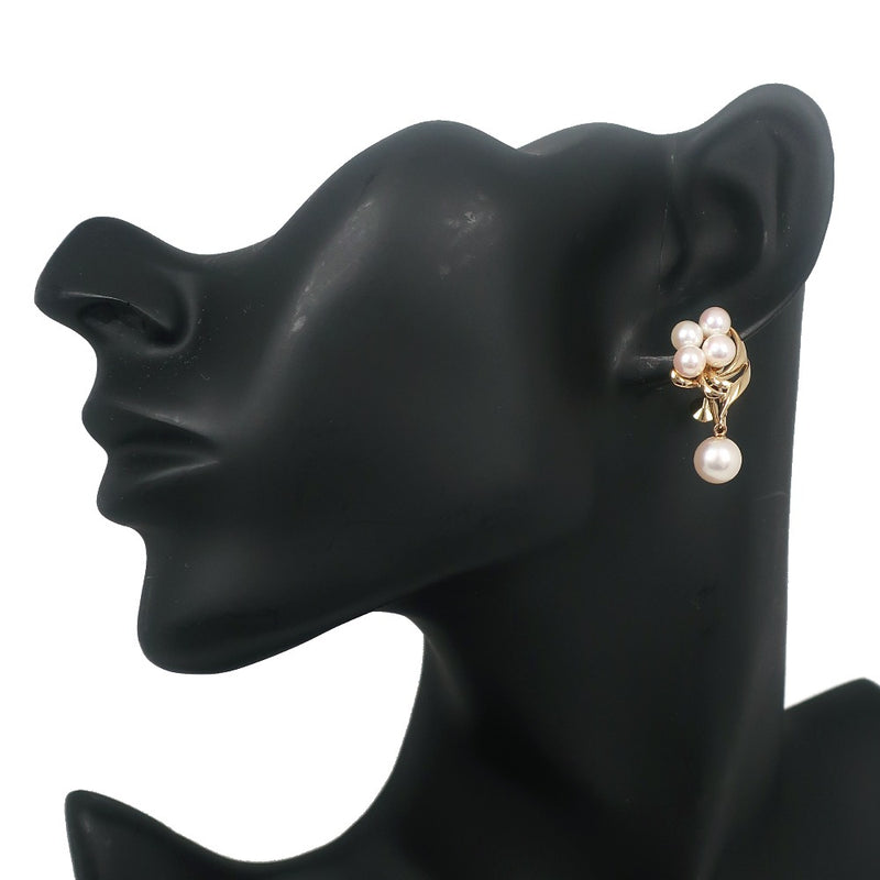 [Mikimoto] Mikimoto Pearl Earring Swing 18KYellow Gold x Pearl about 7.4g Pearl Ladies A+Rank