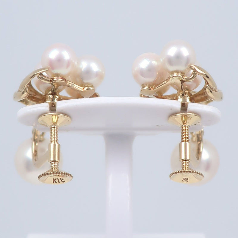 [Mikimoto] Pendientes de perlas Mikimoto 18KOro amarillo x perla aproximadamente 7.4g perlas damas a+rango