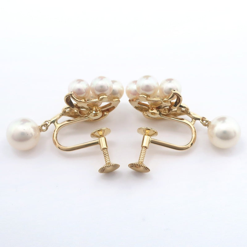 [Mikimoto] Mikimoto Pearl Earring Swing 18KYellow Gold x Pearl about 7.4g Pearl Ladies A+Rank