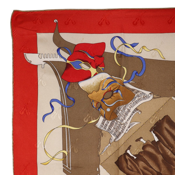 [Hermes] Hermes Care 90 Scarf Le Carnaval de Venise 실크 레드 Carree90 숙녀