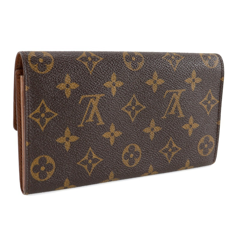 [Louis Vuitton] Louis Vuitton Portofoyilla Long Wallet Monogram Canvas Snap Bouton Portefeiulle Sarah Unisexe