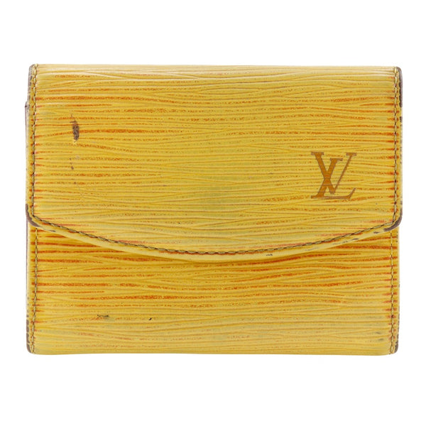 [Louis Vuitton] Louis Vuitton 
 Cas de monnaie radro 
 M63309 Epireather Tashiri jaune CA0935 Bouton instantané gravé Ludlow Unisexe B-Rank